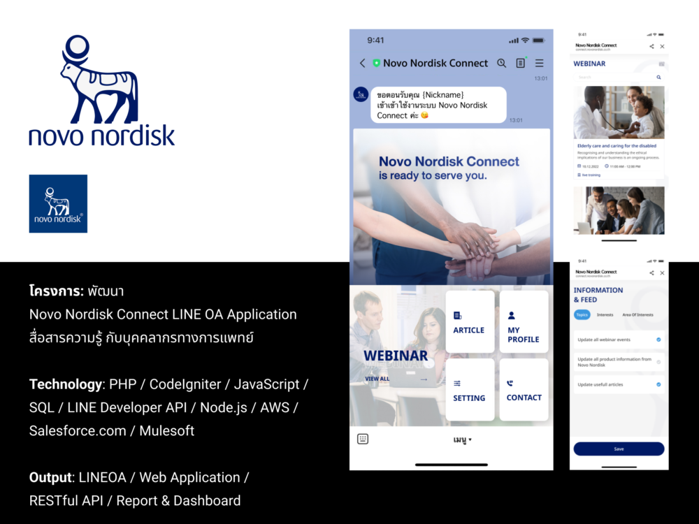 Novo Nordisk Connect LINE OA Application WE ARE TMA DIGITAL